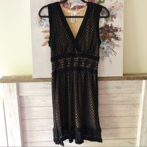 Black Lacy Flowy Midi Dress